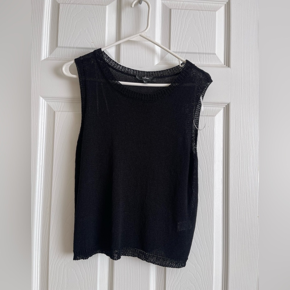 Lulus Black Knit Sleeveless Top Size S Minimal Chic. - Picture 5 of 8